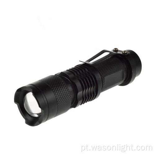 Hot venda barata sk68 zoom foco ajustável 3 modos Melhor mini promoção presente portátil lanterna pequena com clipe de bolso de caneta